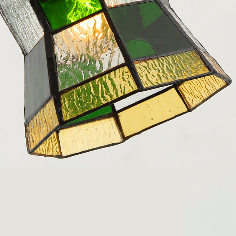 Gearceerde hanger verlichtingsarmatuur Tiffany -stijl gebrandschilderd glasvering hanglampje