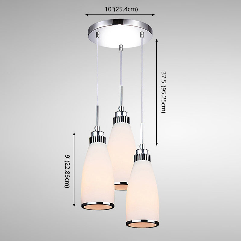 1 Light Bell Pendant Lighting Modern simplicity White Glass Pendant Ceiling Lights for Restaurant