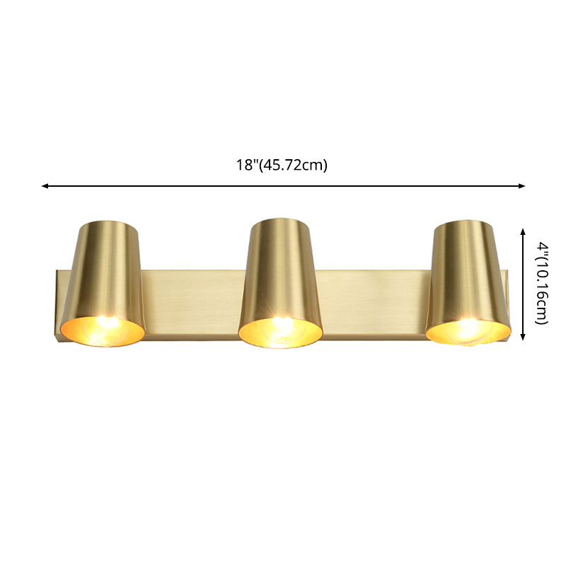 Cono a forma di parete leggera applique in metallo nordico monte da parete da parete lampada in oro