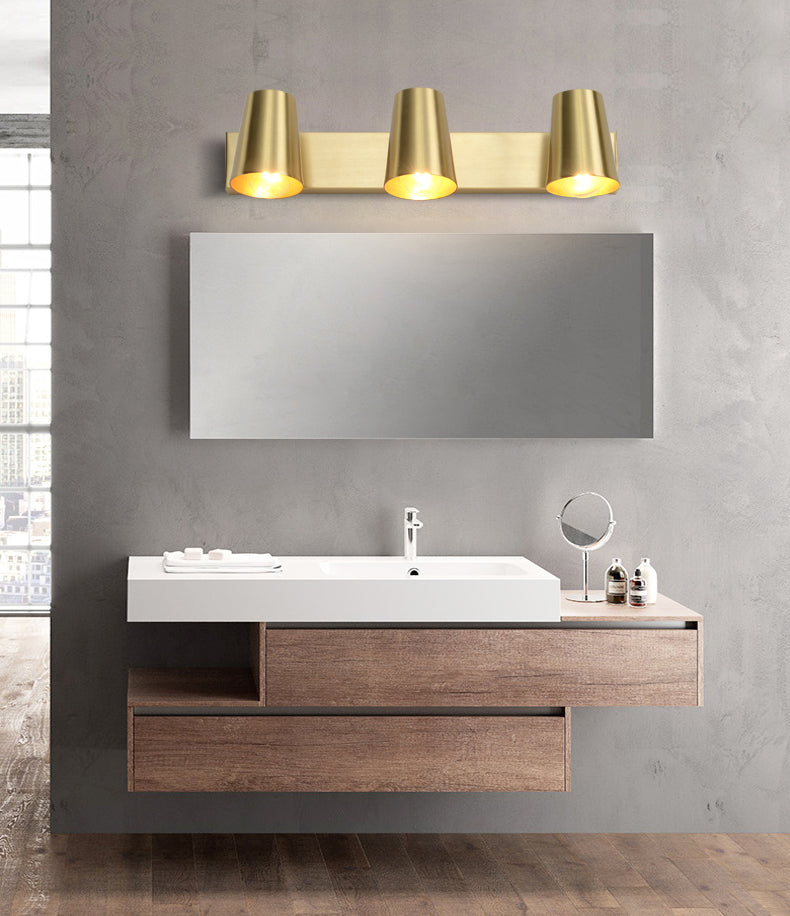 Cono a forma di parete leggera applique in metallo nordico monte da parete da parete lampada in oro