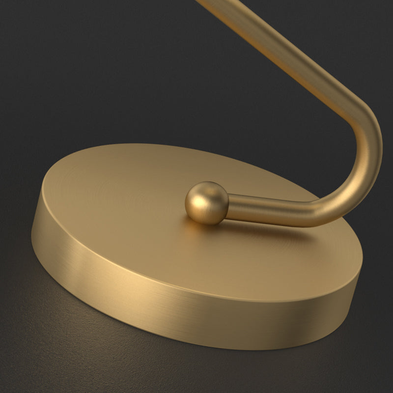 Gebogener Tisch Licht minimalistische Opalkugelglas 2-Bulb-Messing Nacht Stand Lampe für Schlafzimmer