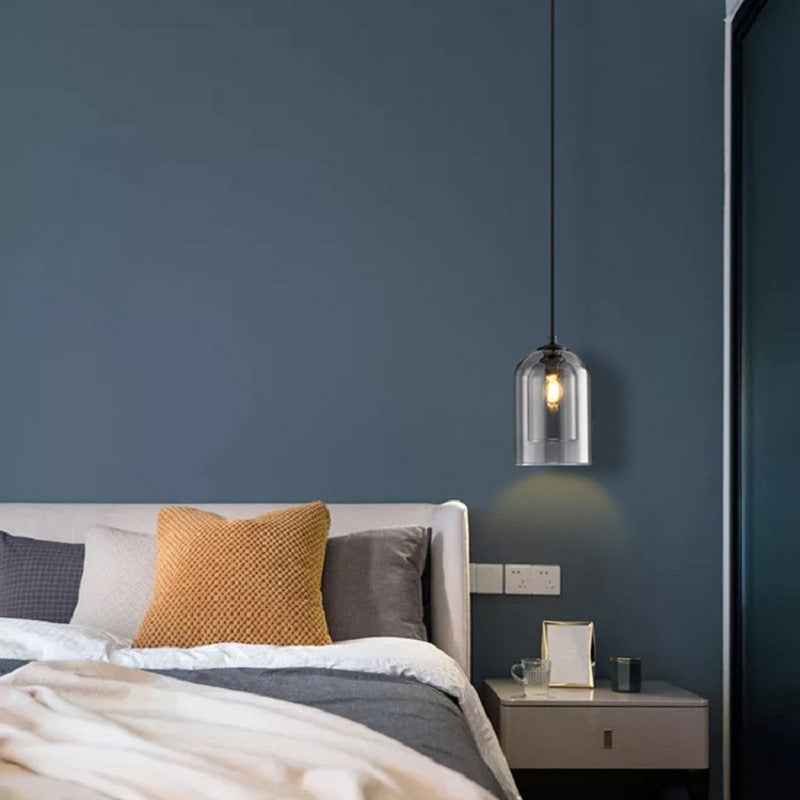 1 éclairage pendentif à cylindre léger moderne simplicité en verre pendant plafond pour restaurant