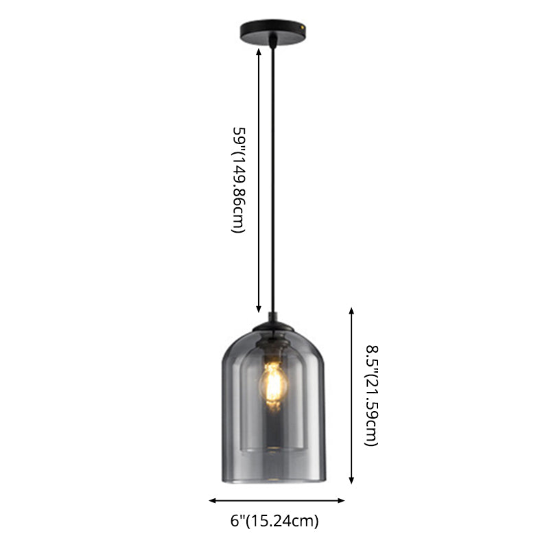 1 éclairage pendentif à cylindre léger moderne simplicité en verre pendant plafond pour restaurant