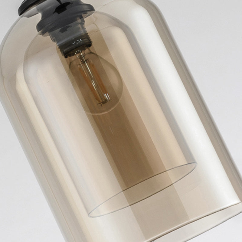 1 éclairage pendentif à cylindre léger moderne simplicité en verre pendant plafond pour restaurant