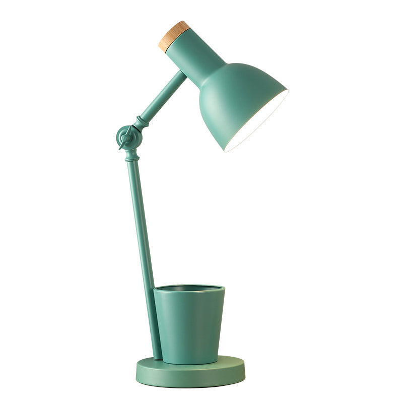 Lampada da scrivania per sala studio con braccio oscillante Lampada da lettura in stile Macaron a 1 testa in metallo con portapenne