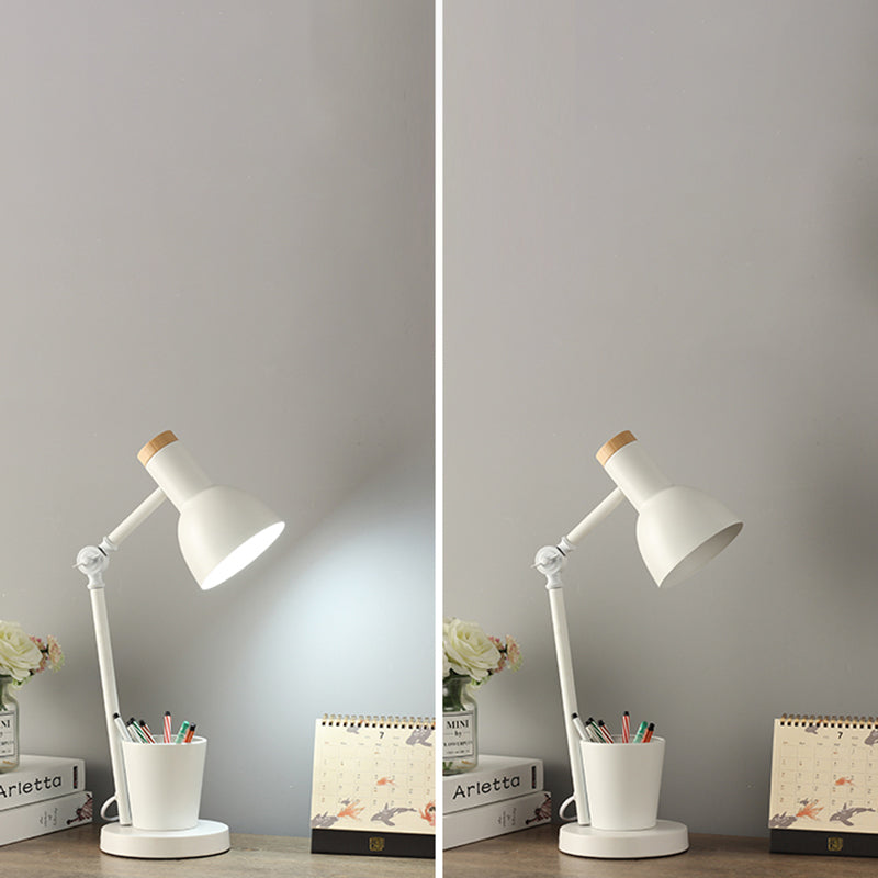 Lampada da scrivania per sala studio con braccio oscillante Lampada da lettura in stile Macaron a 1 testa in metallo con portapenne