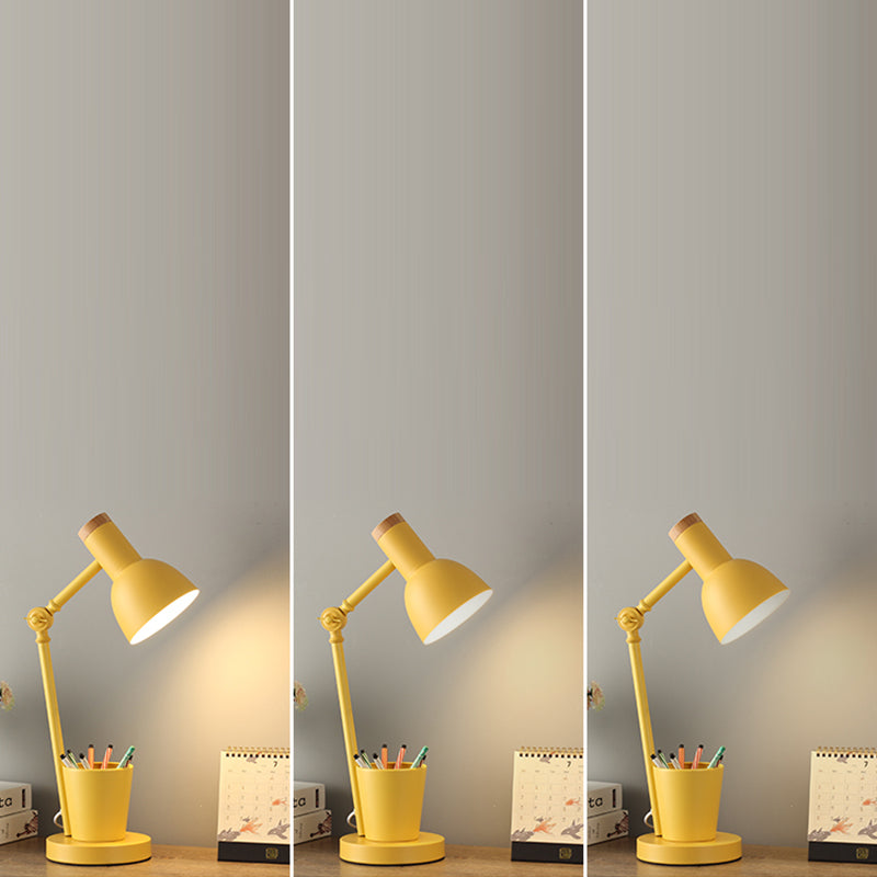 Lampada da scrivania per sala studio con braccio oscillante Lampada da lettura in stile Macaron a 1 testa in metallo con portapenne