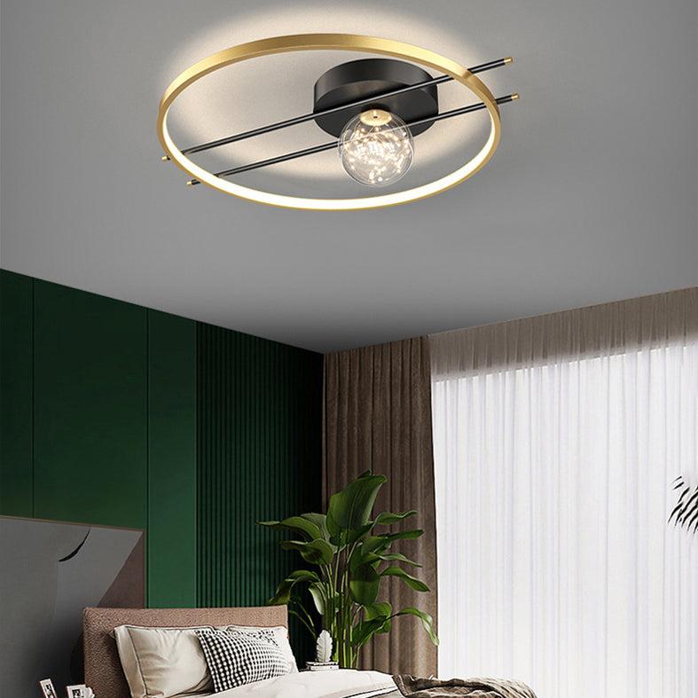 LED SEMI FLUSH MANTEPLA DE MONTAJE DE MONTAJE MODERNA Simplicidad moderna Luz de montaje de techo de lámpara para dormitorio