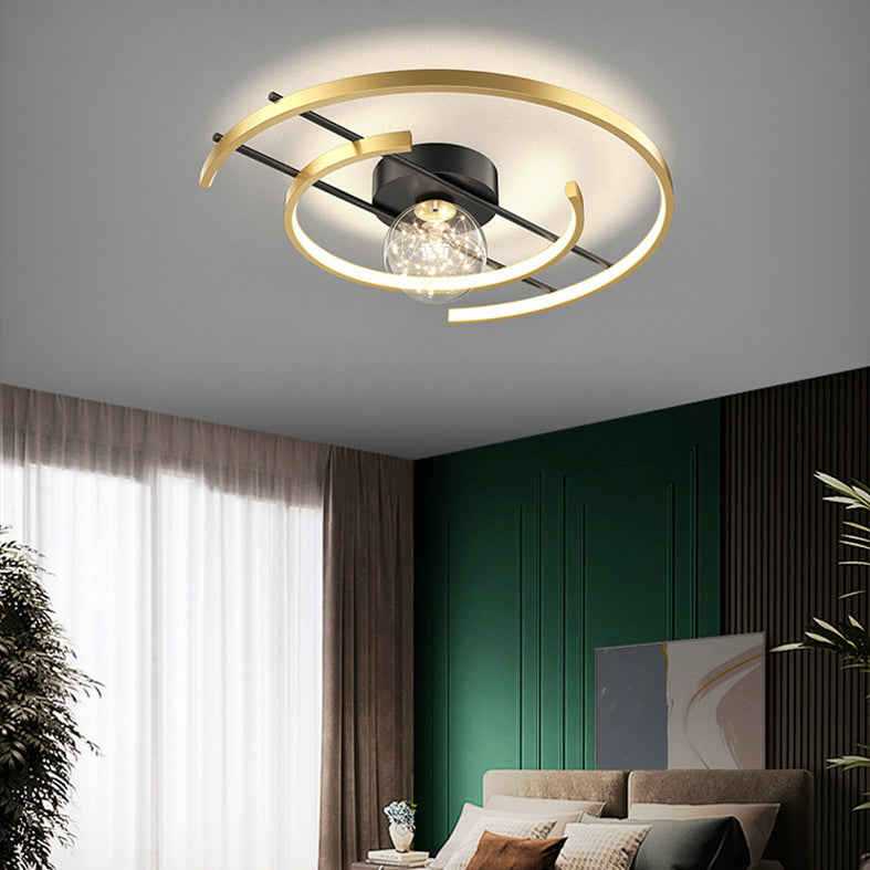 LED SEMI FLUSH MANTEPLA DE MONTAJE DE MONTAJE MODERNA Simplicidad moderna Luz de montaje de techo de lámpara para dormitorio