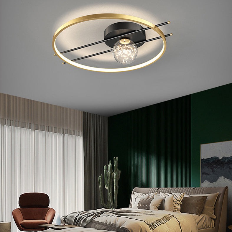 LED SEMI FLUSH MANTEPLA DE MONTAJE DE MONTAJE MODERNA Simplicidad moderna Luz de montaje de techo de lámpara para dormitorio