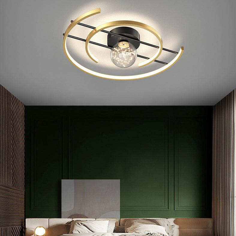 LED SEMI FLUSH MANTEPLA DE MONTAJE DE MONTAJE MODERNA Simplicidad moderna Luz de montaje de techo de lámpara para dormitorio