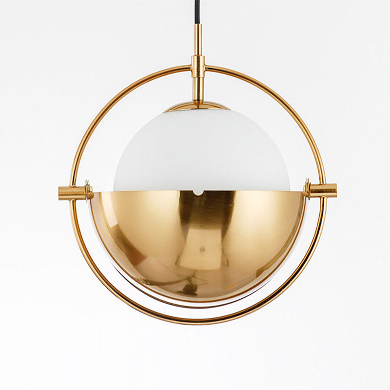Modern Creative Globe Pendant Light Metal Single Hanging Lamp with Glass Shade