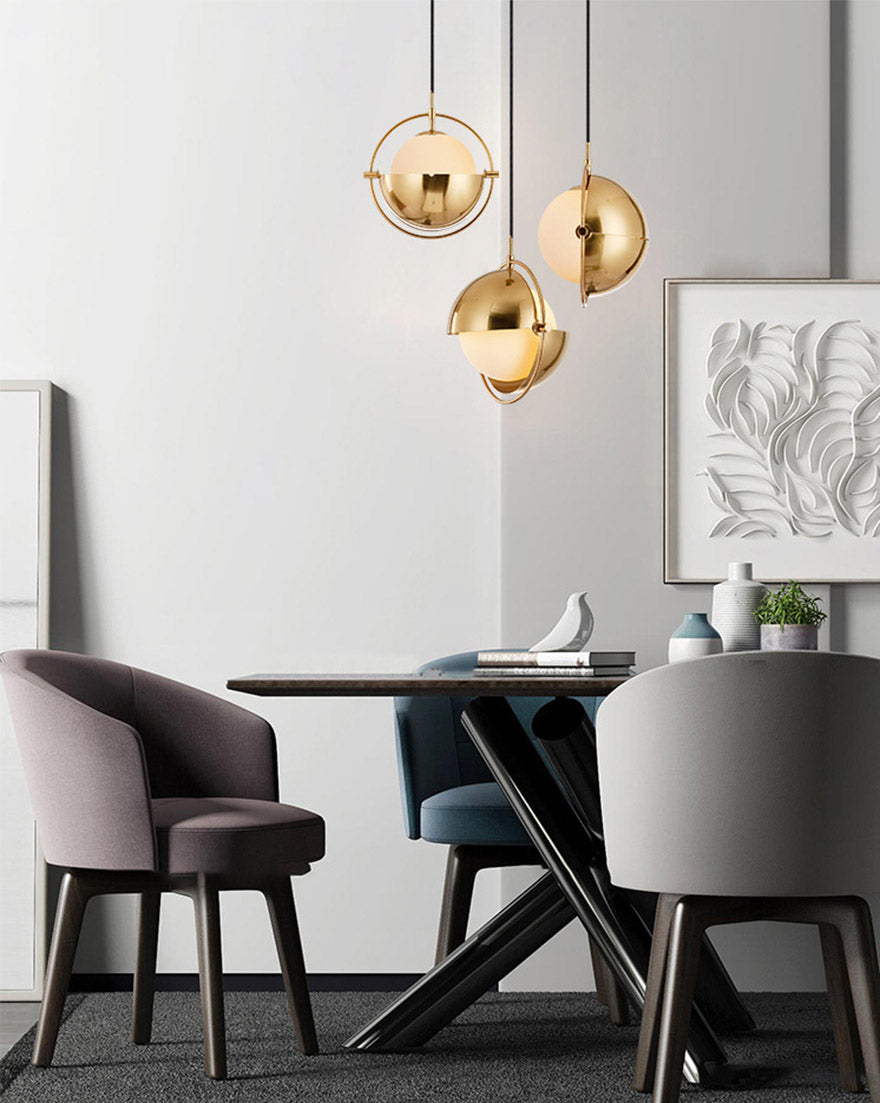 Modern Creative Globe Pendant Light Metal Single Hanging Lamp with Glass Shade