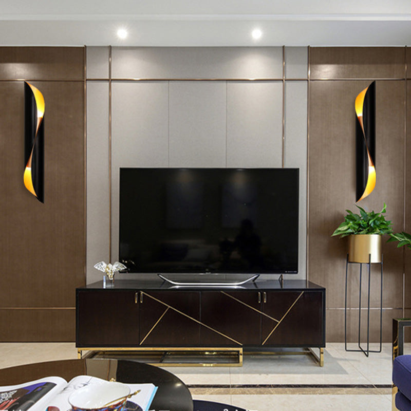 Modern Luxury LED Wall Lamp Wrought Iron Cylindrical Wall Sconce for Interior Spaces