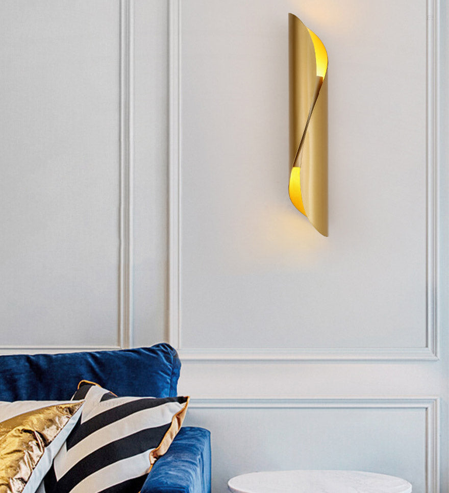 Modern Luxury LED Wall Lamp Wrought Iron Cylindrical Wall Sconce for Interior Spaces