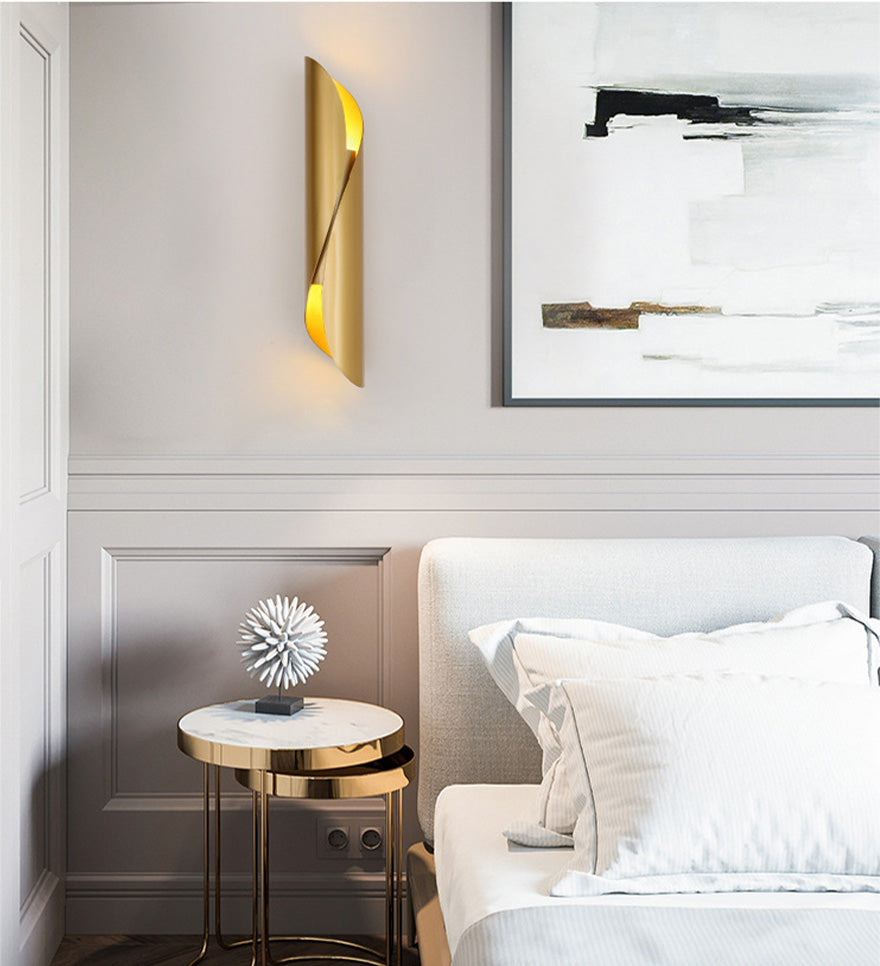 Modern Luxury LED Wall Lamp Wrought Iron Cylindrical Wall Sconce for Interior Spaces