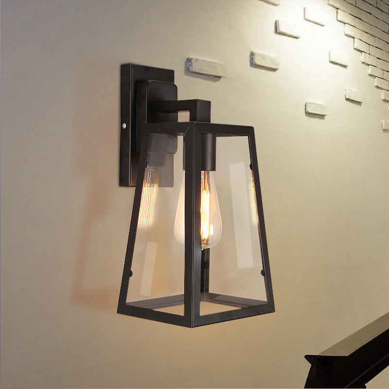 Geometrische klare Glas 1-Licht-Wandleuchte Industrielle Außenwandlampe