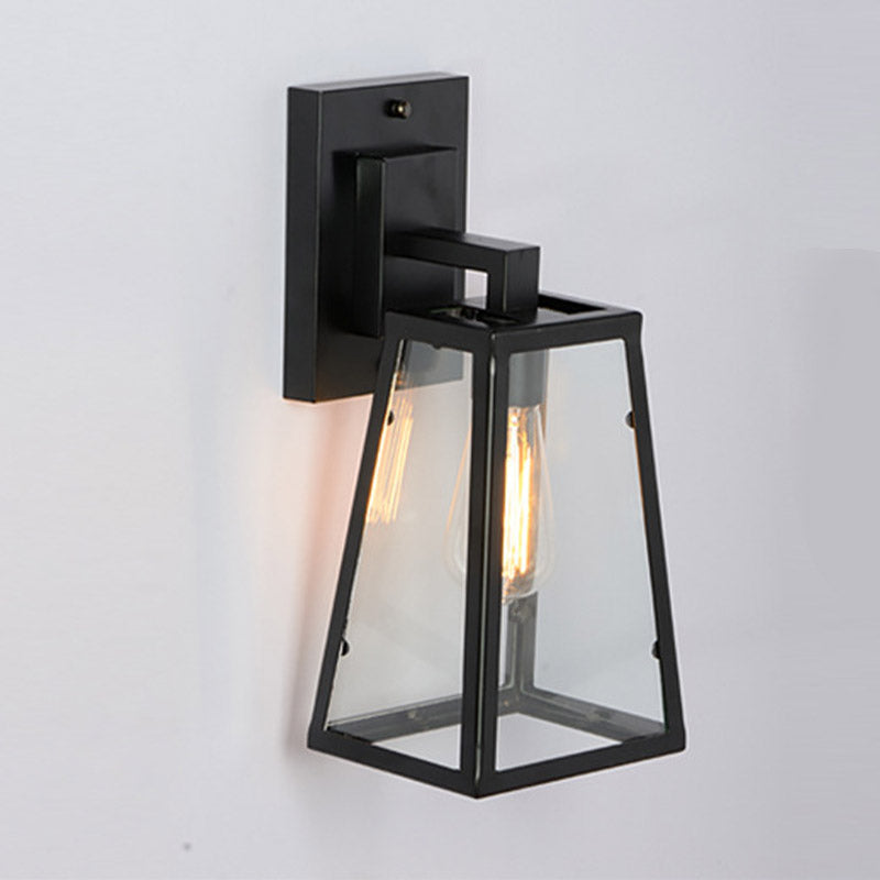 Geometrische klare Glas 1-Licht-Wandleuchte Industrielle Außenwandlampe