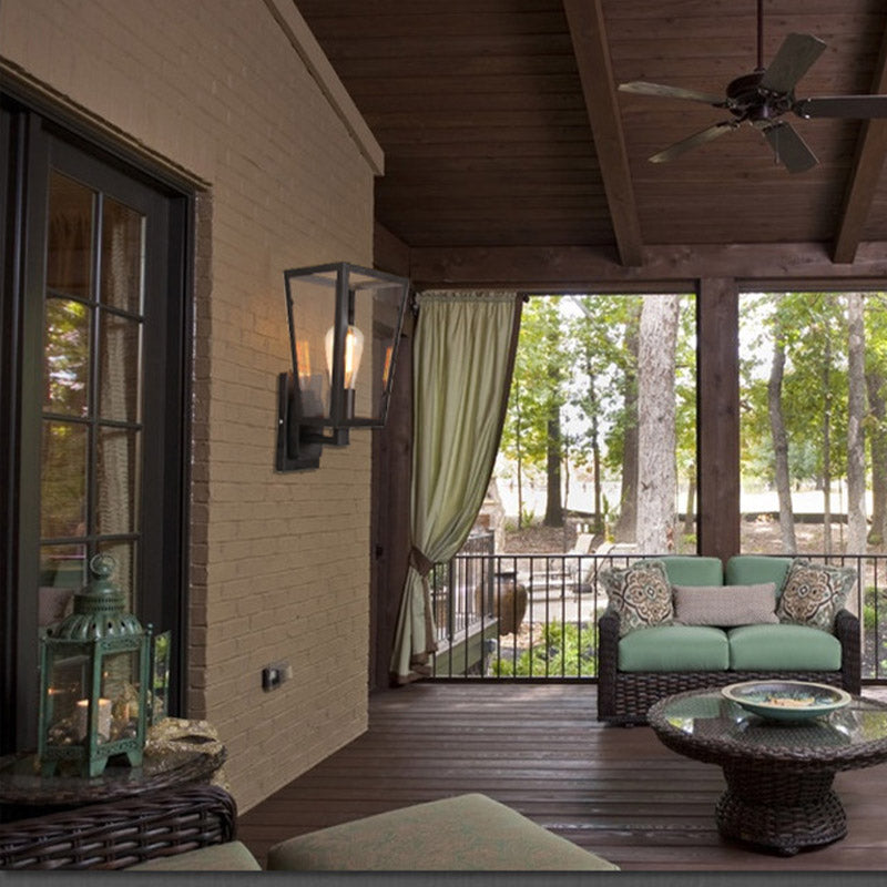 Geometrische klare Glas 1-Licht-Wandleuchte Industrielle Außenwandlampe