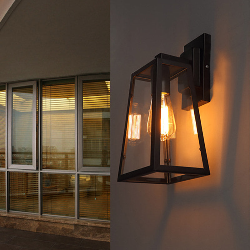 Geometrische klare Glas 1-Licht-Wandleuchte Industrielle Außenwandlampe