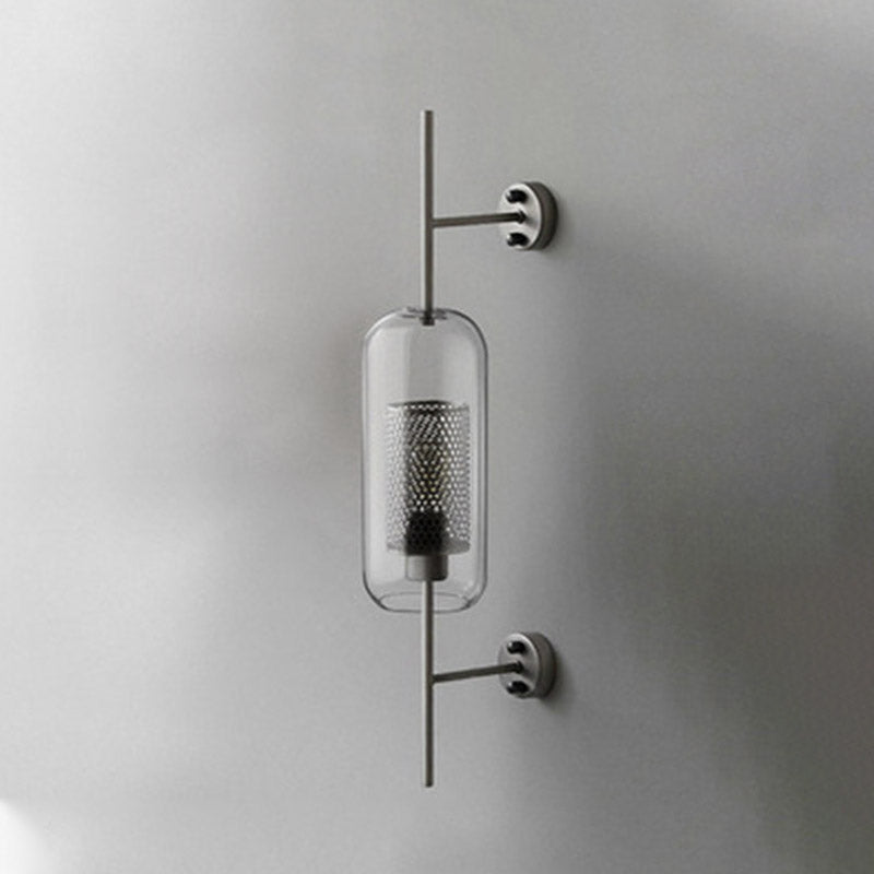 1 Licht industrielle klare Glaswandleuchte Goldwandlampe für Schlafzimmer