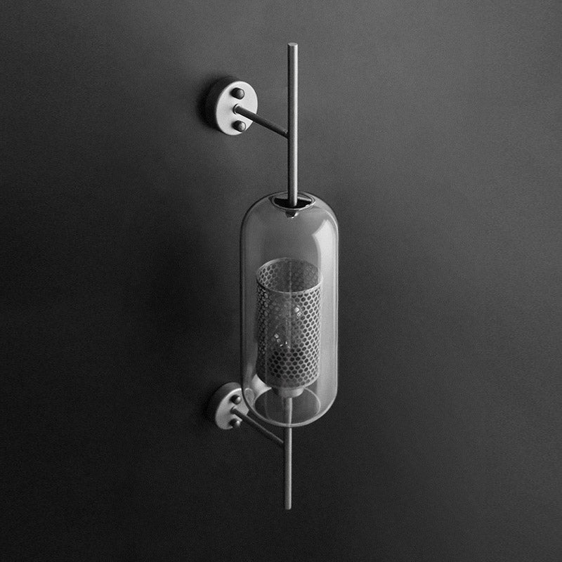 1 Licht industrielle klare Glaswandleuchte Goldwandlampe für Schlafzimmer