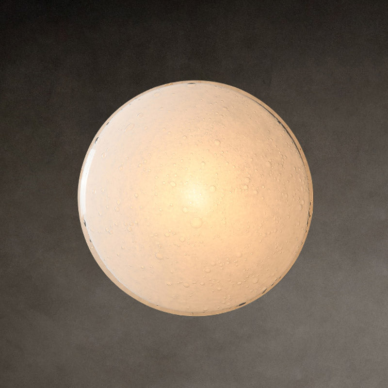 Contemporary Glass Wall Lighting 1-Light Circle Sconce Light for Bedroom