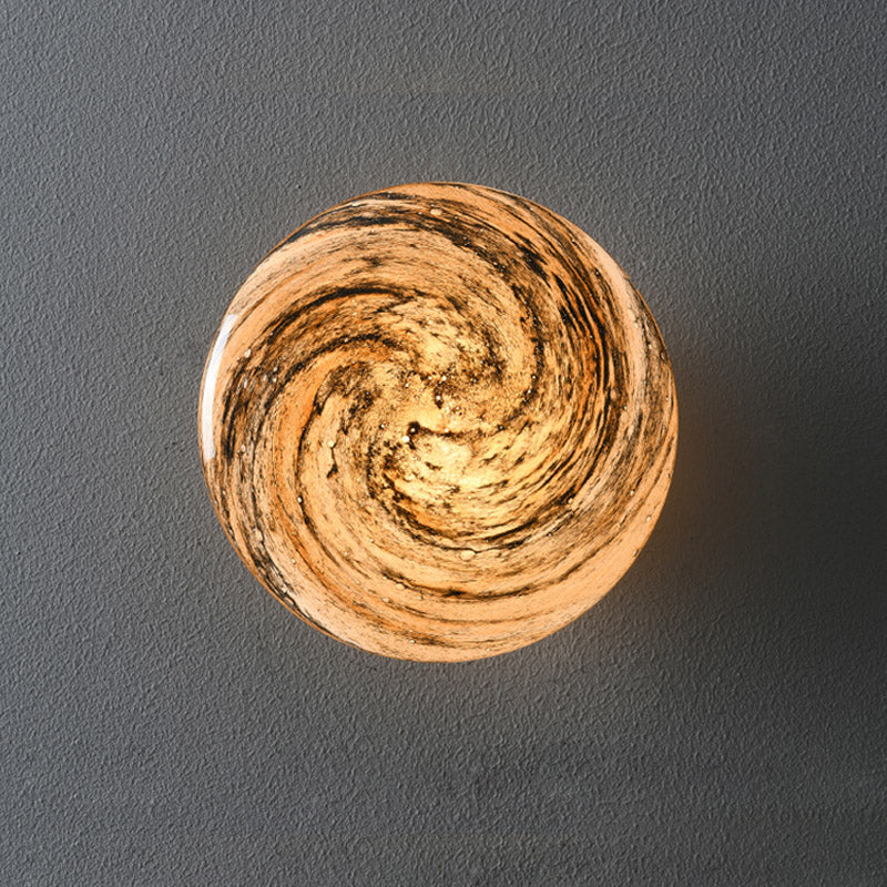 Contemporary Glass Wall Lighting 1-Light Circle Sconce Light for Bedroom