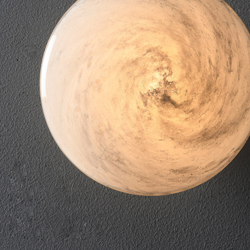 Contemporary Glass Wall Lighting 1-Light Circle Sconce Light for Bedroom