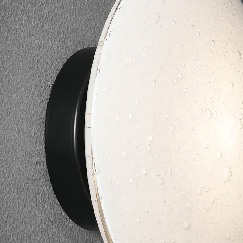 Contemporary Glass Wall Lighting 1-Light Circle Sconce Light for Bedroom
