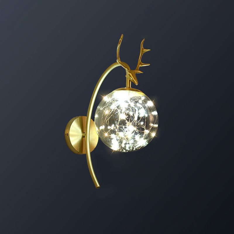 Lampade a parete in vetro trasparente globo a 1 luce moderna a montaggio a parete per soggiorno