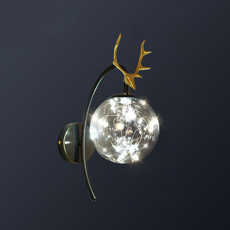 Lampade a parete in vetro trasparente globo a 1 luce moderna a montaggio a parete per soggiorno