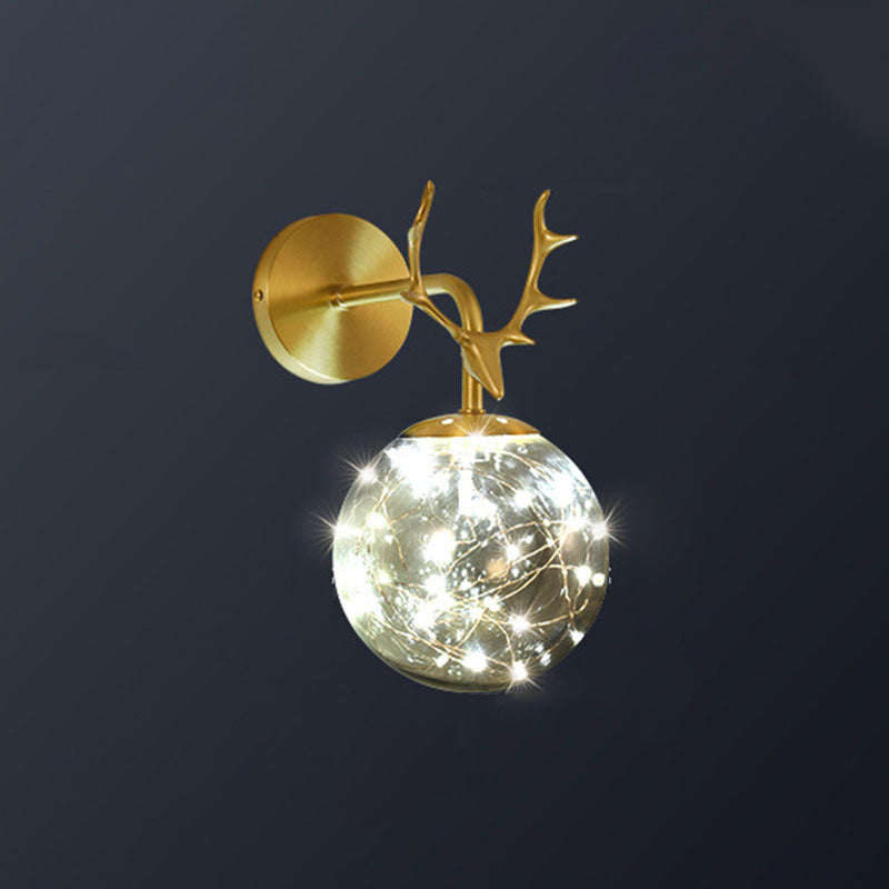 Lampade a parete in vetro trasparente globo a 1 luce moderna a montaggio a parete per soggiorno