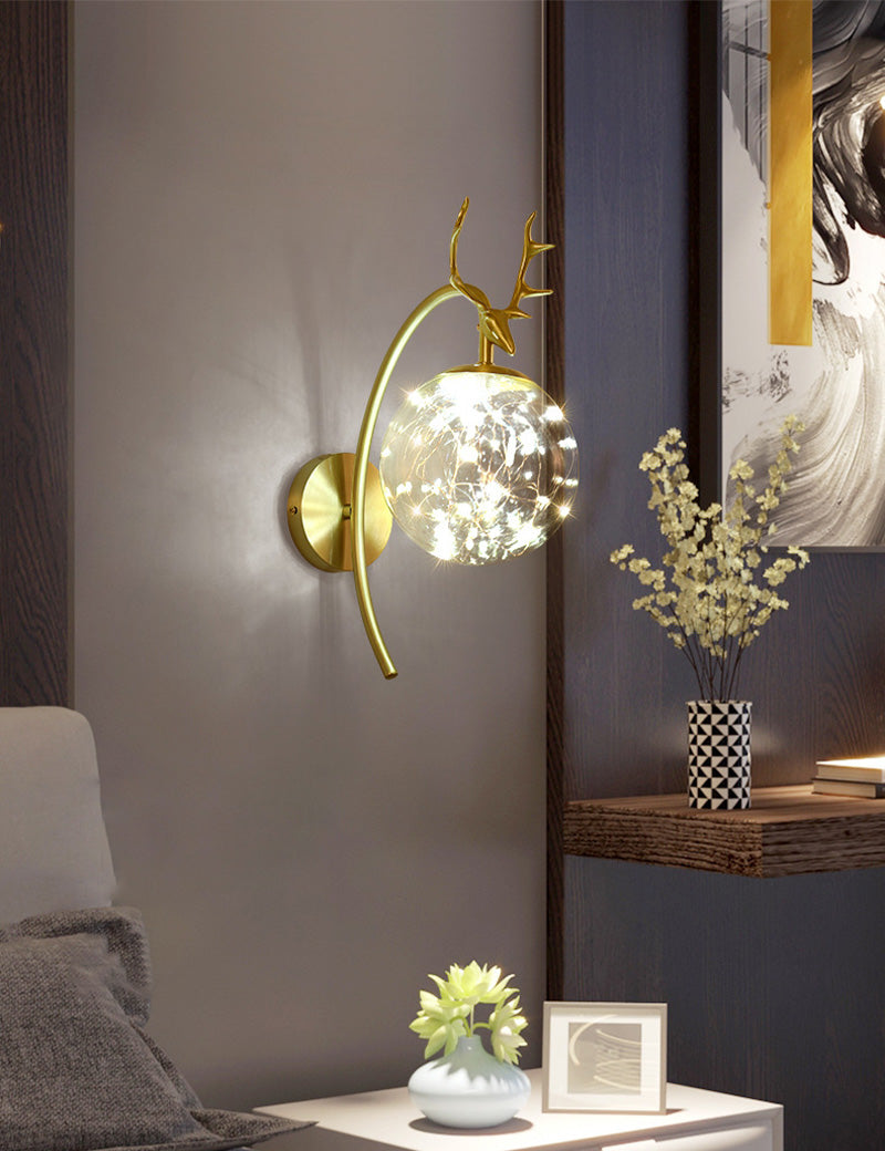 Lampade a parete in vetro trasparente globo a 1 luce moderna a montaggio a parete per soggiorno