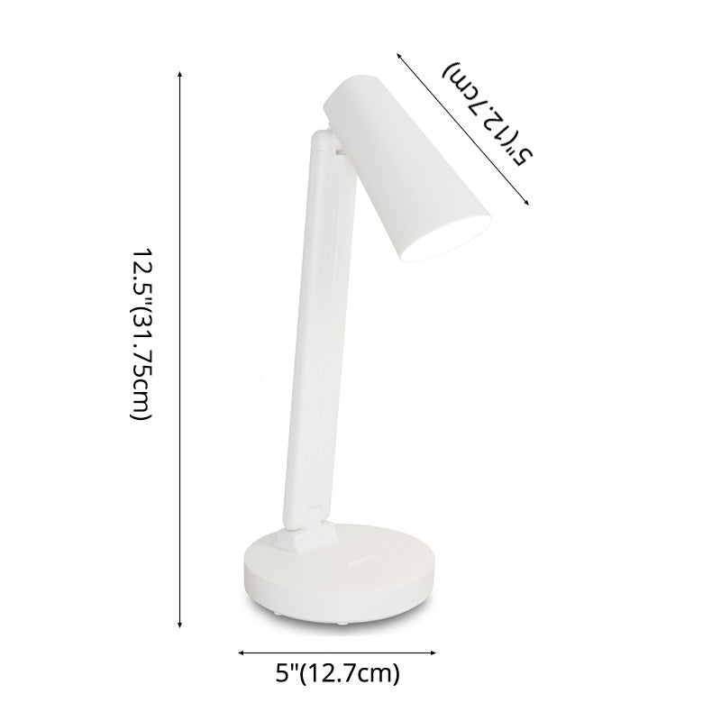 Rechargeable White Conical Table Table Lampe Nordic Plastic LED LECTURE LECTURE POUR SALLE D'ÉTUDE