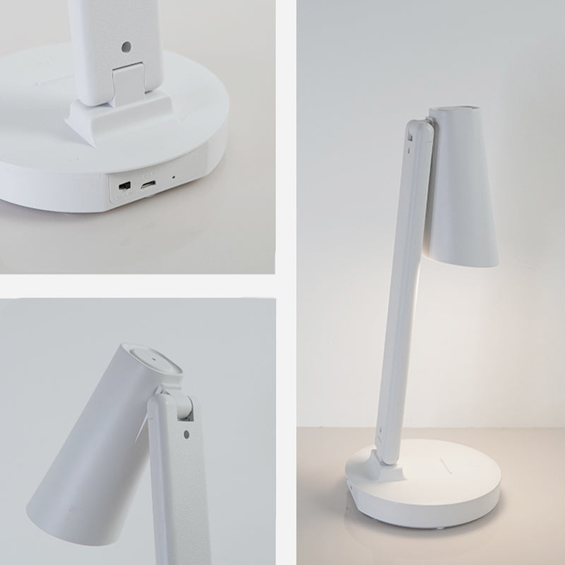 Rechargeable White Conical Table Table Lampe Nordic Plastic LED LECTURE LECTURE POUR SALLE D'ÉTUDE