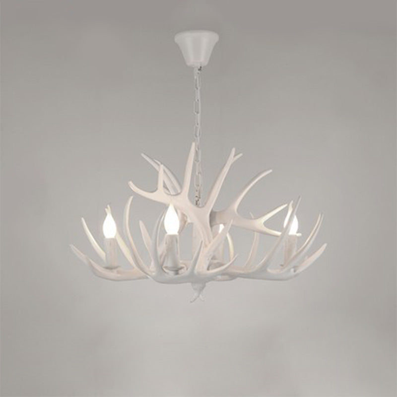 Resin Antler Chandelier Lamp Rustic Restaurant Bar Living Room Ceiling Hanging Light Fixture