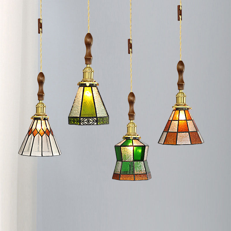Accesorios de luz colgante 1 lámpara de vidrio manchado de estilo tiffany accesorios de iluminación de estilo tiffany
