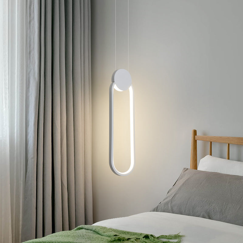 Acrylic Geometric LED Pendant Light in Modern Simplicity Wrought Iron Hanging Lamp for Living Room