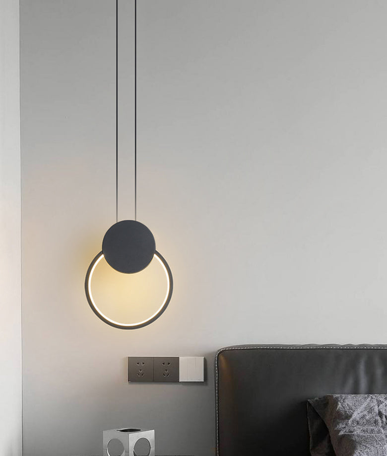 Acrylic Geometric LED Pendant Light in Modern Simplicity Wrought Iron Hanging Lamp for Living Room