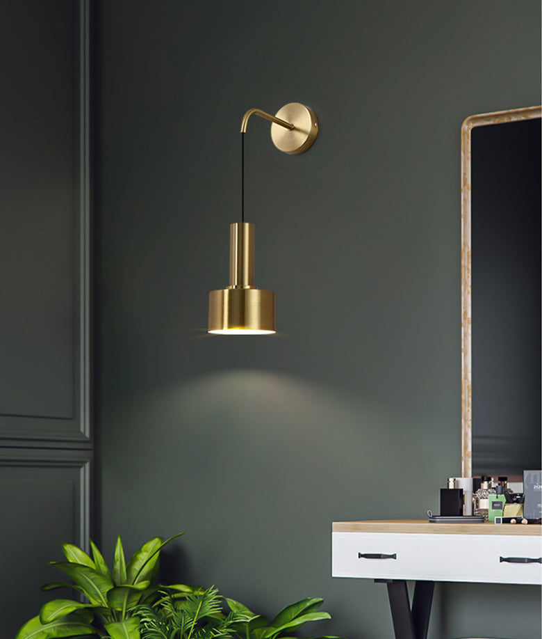 Cilindro Luz de pared contemporánea Luz de montaje de pared de 1 luz para dormitorio