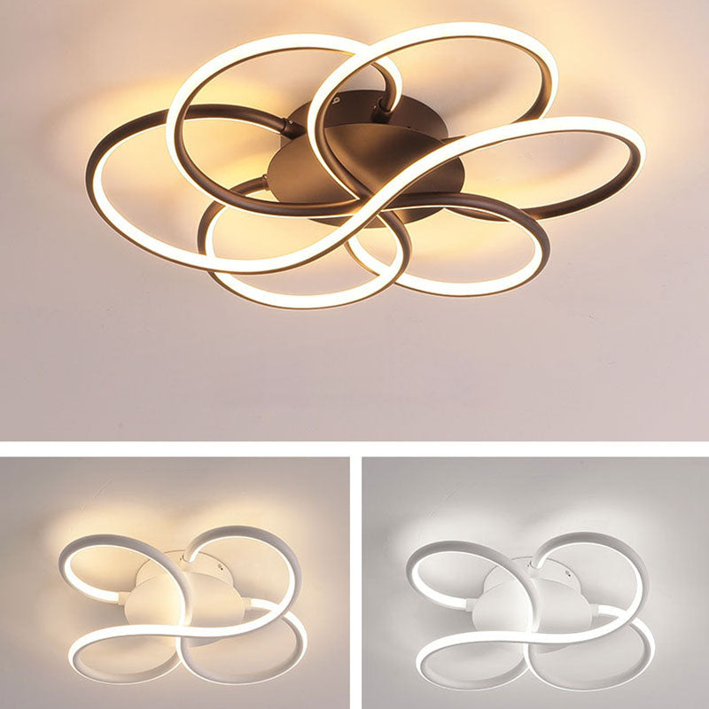 Nordic LED Ceiling Flush Mount Light Flower-Shaped Ceiling Lighting with Metal Shade