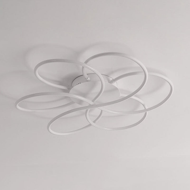 Nordic LED Ceiling Flush Mount Light Flower-Shaped Ceiling Lighting with Metal Shade