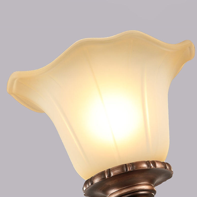 Bell-Shaped Shade Chandelier Light Fixture Traditional White Glass Pendant Lighting for Restaurant