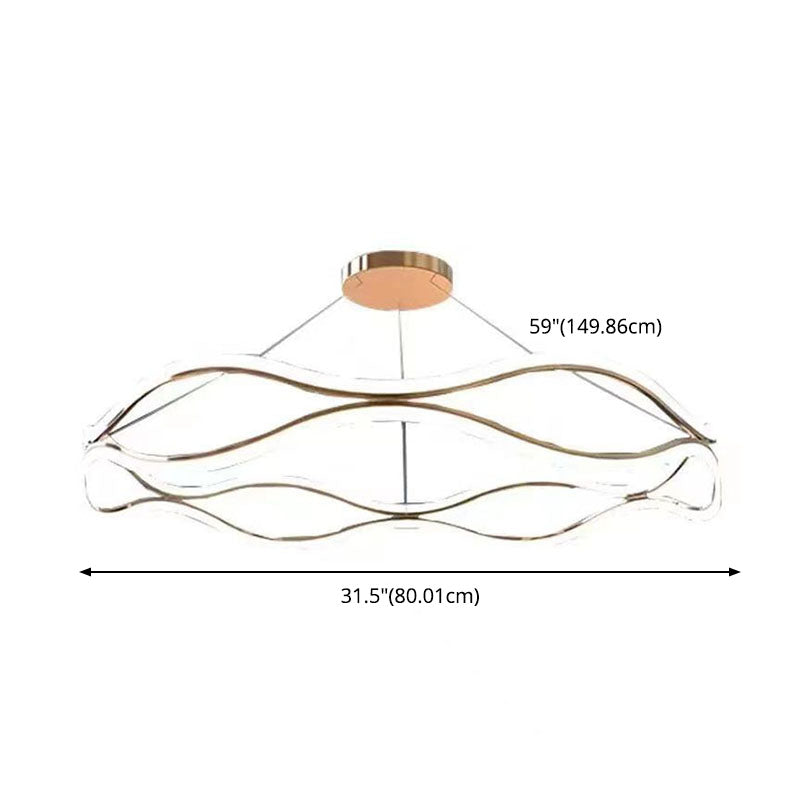 Funzionamento lampada del lampadario ad onde metalliche in stile minimalista LED Apparecchio di illuminazione a ciondolo