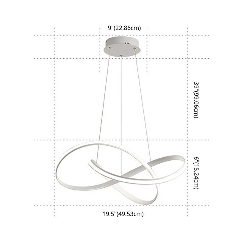 Twiting soggiorno a sospensione a sospensione in metallo kit di luce a led a led in stile nordico