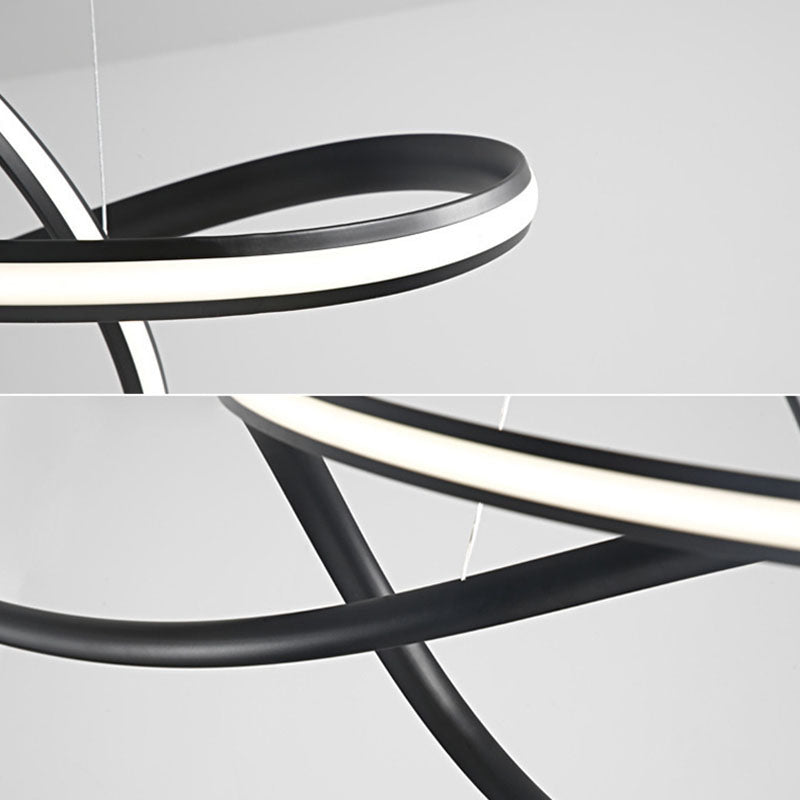 Twiting soggiorno a sospensione a sospensione in metallo kit di luce a led a led in stile nordico