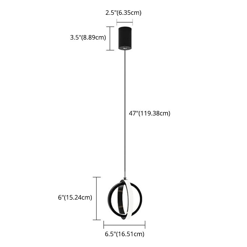 Noordse stijl cirkels gesuspendeerd verlichtingsarmatuur metalen LED Slaapkamer opknoping plafondlicht