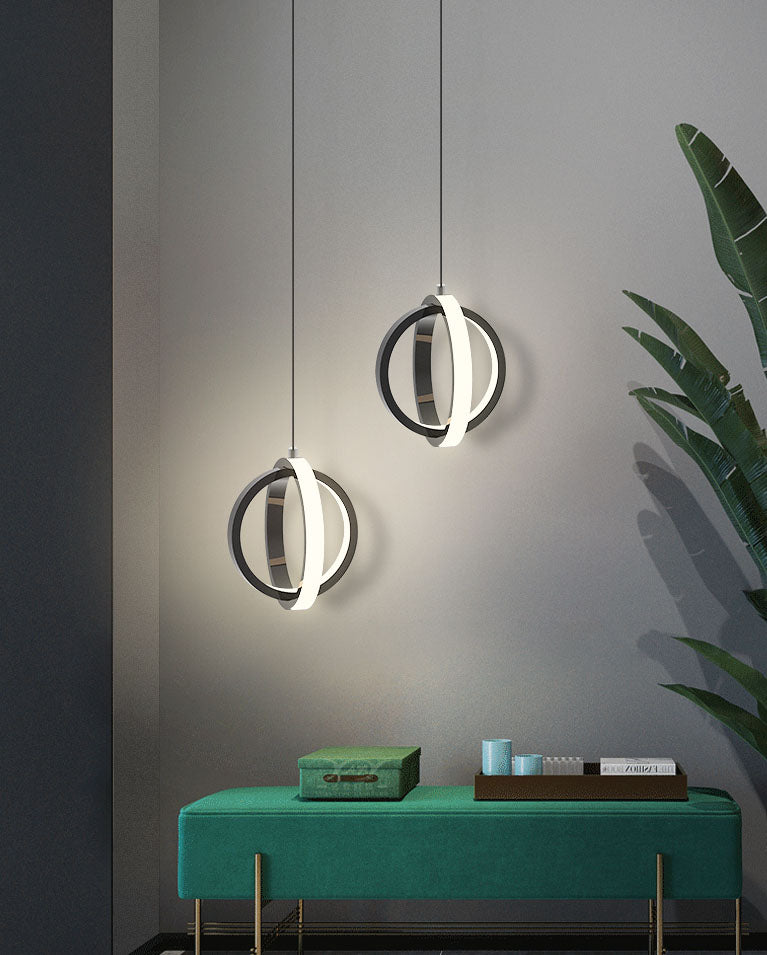 Noordse stijl cirkels gesuspendeerd verlichtingsarmatuur metalen LED Slaapkamer opknoping plafondlicht