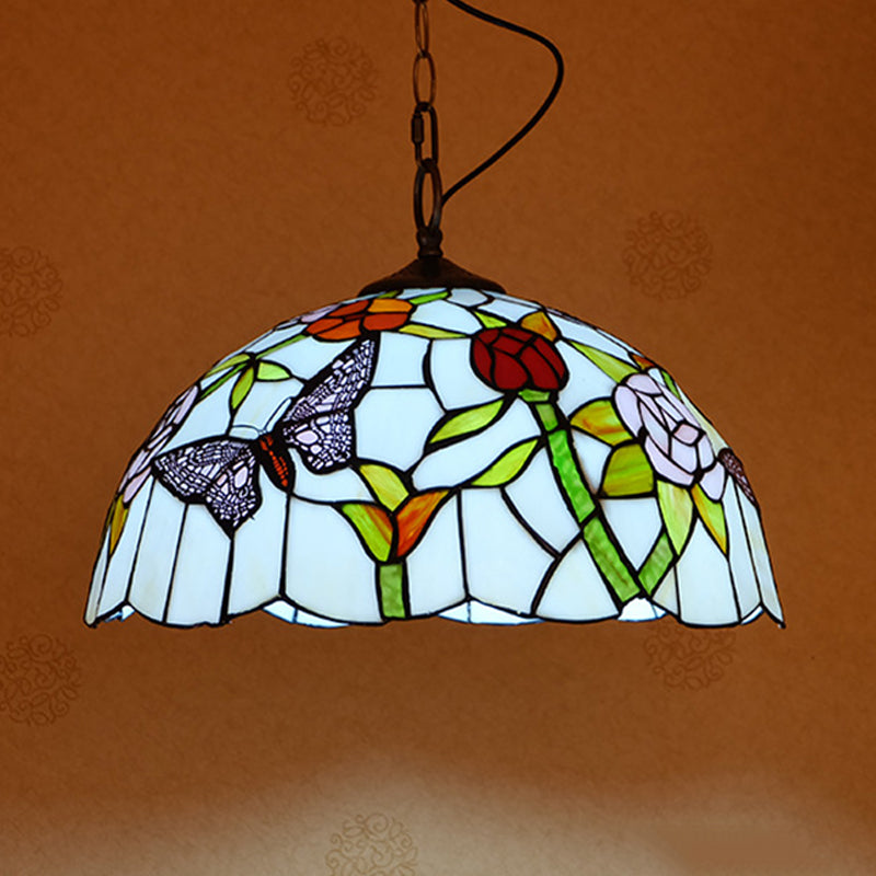 Weiß/rot 1 leichter Anhänger Leuchte mediterraner Buntglas Schmetterling Lampe Kit hängen